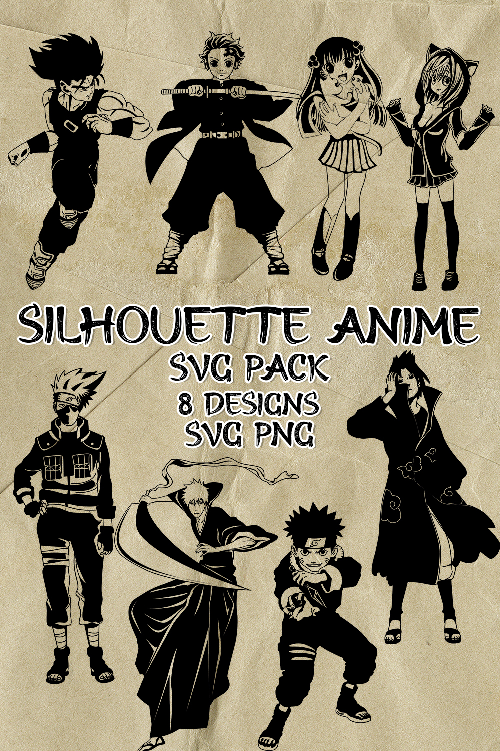 Illustrations silhouette anime of pinterest.