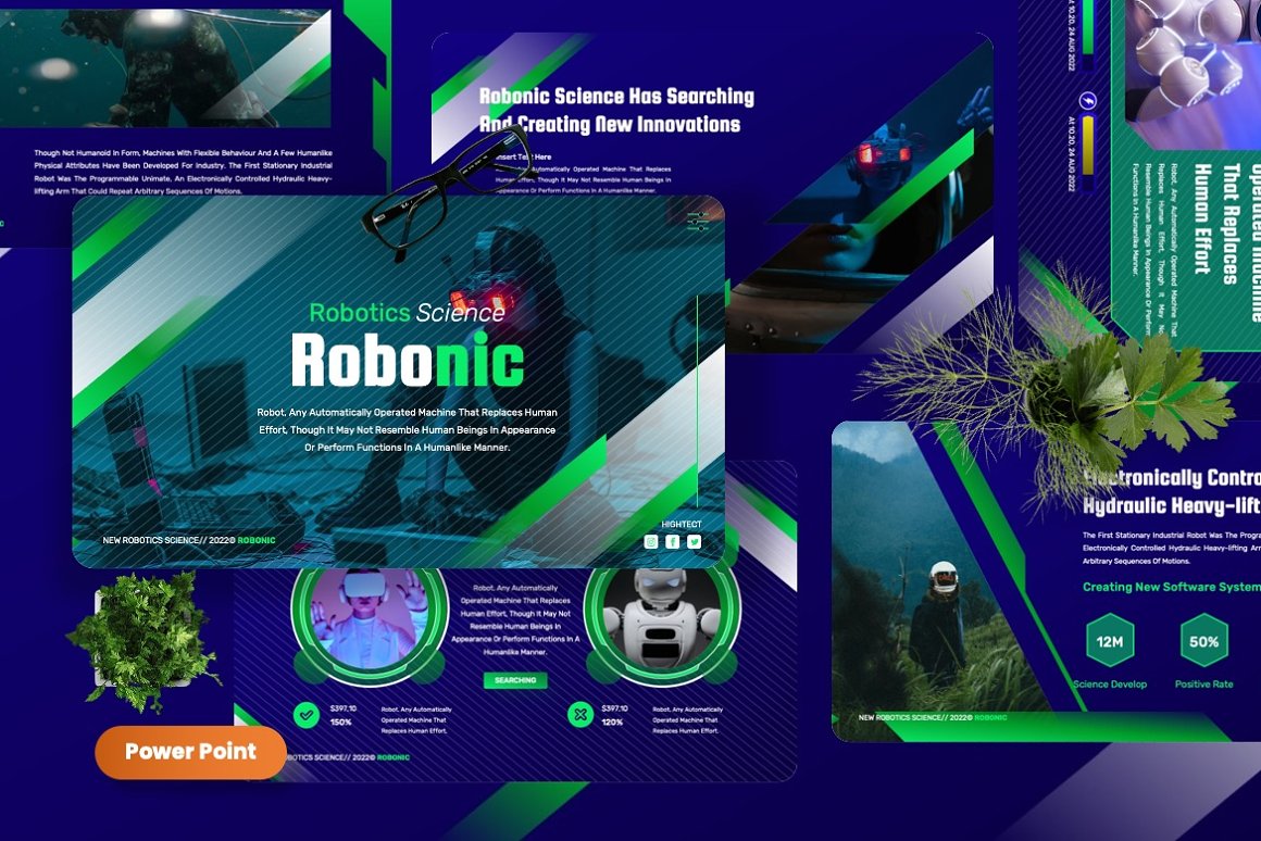 Main page of slides on the topic of robots.
