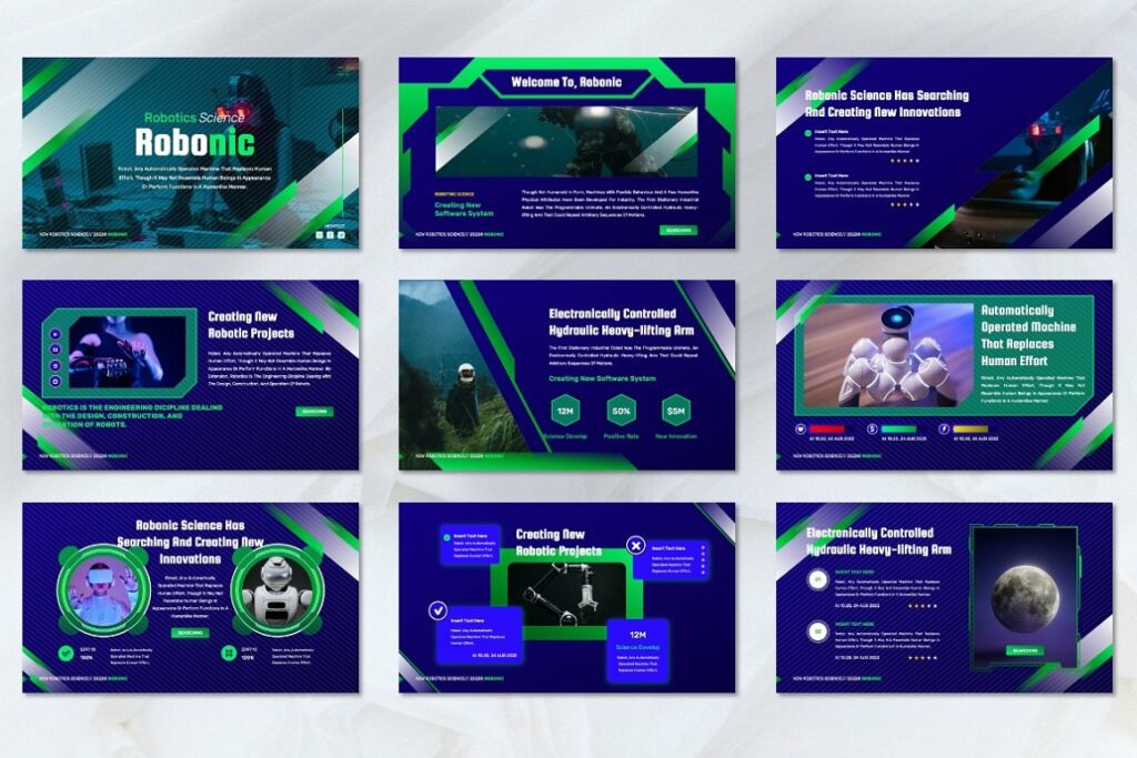 Robonic - Robotics Powerpoint – MasterBundles