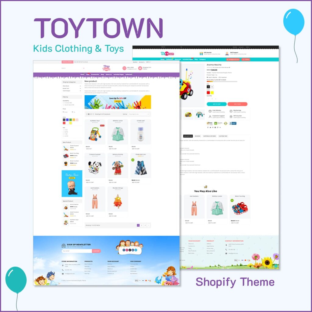 Toytown Kids Clothing & Toys Shopify Theme MasterBundles