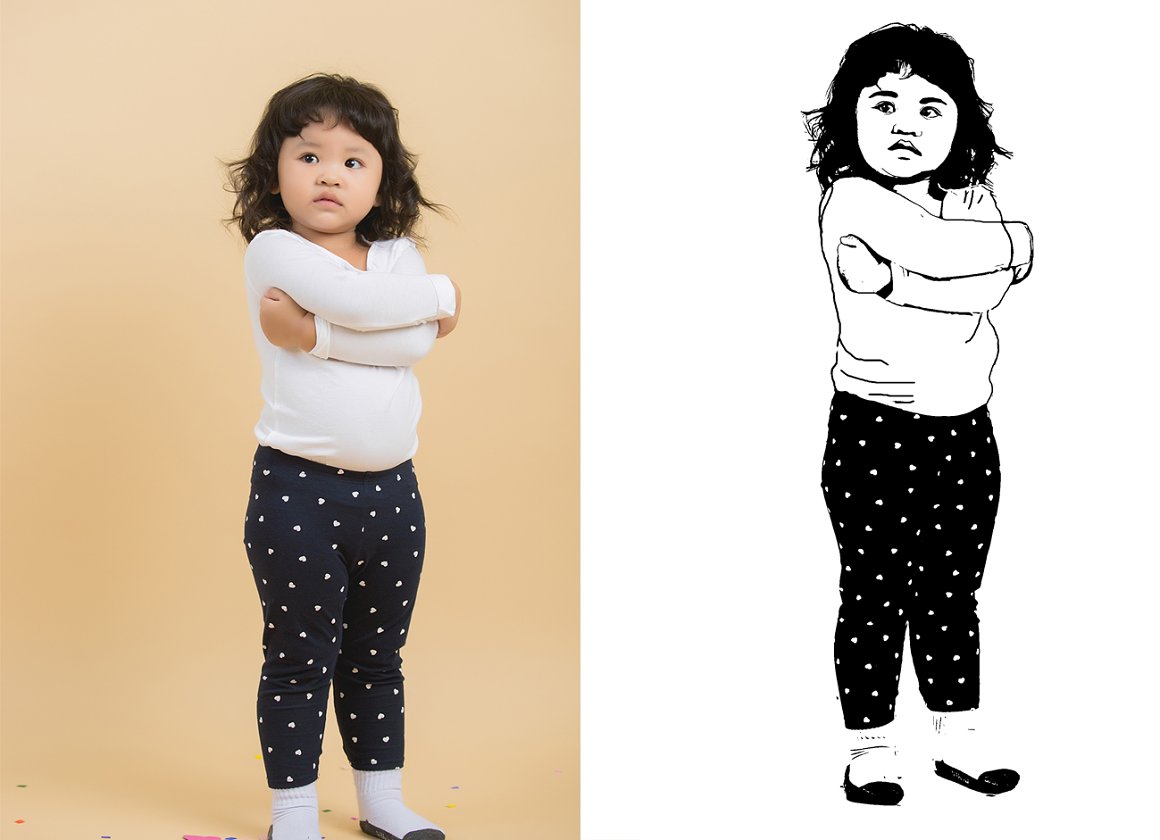 Asian baby in polka dot pants.