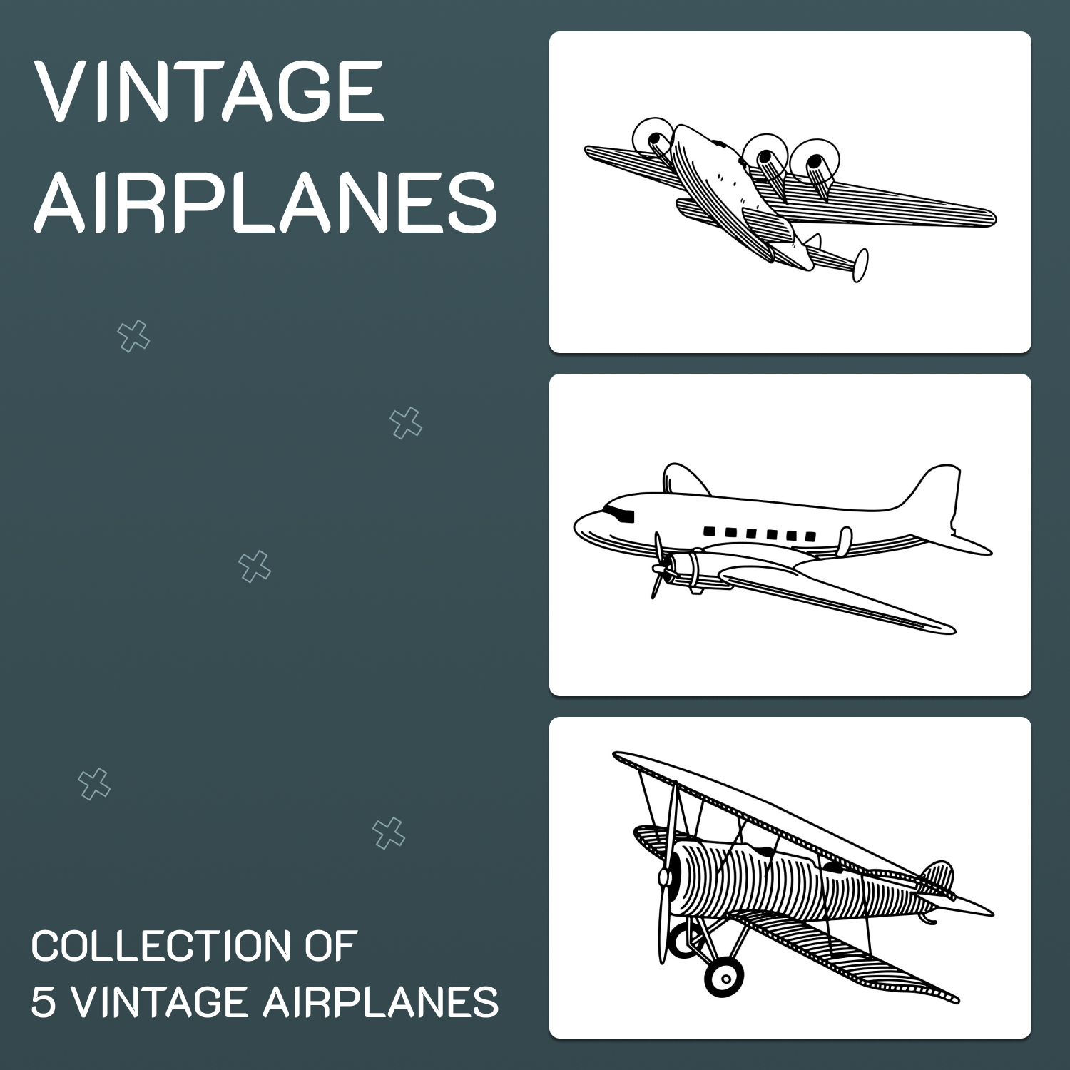 Images with vintage airplanes.