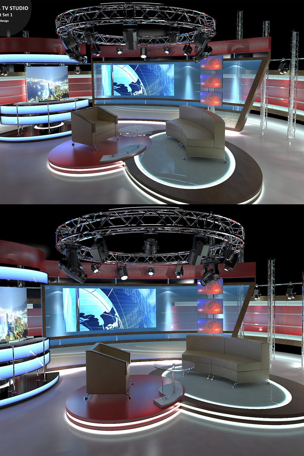 Illustrations virtual tv studio chat set of pinterest.
