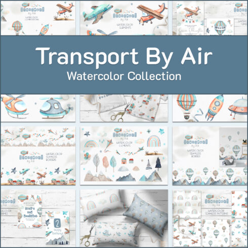Preview watercolor transport by air.