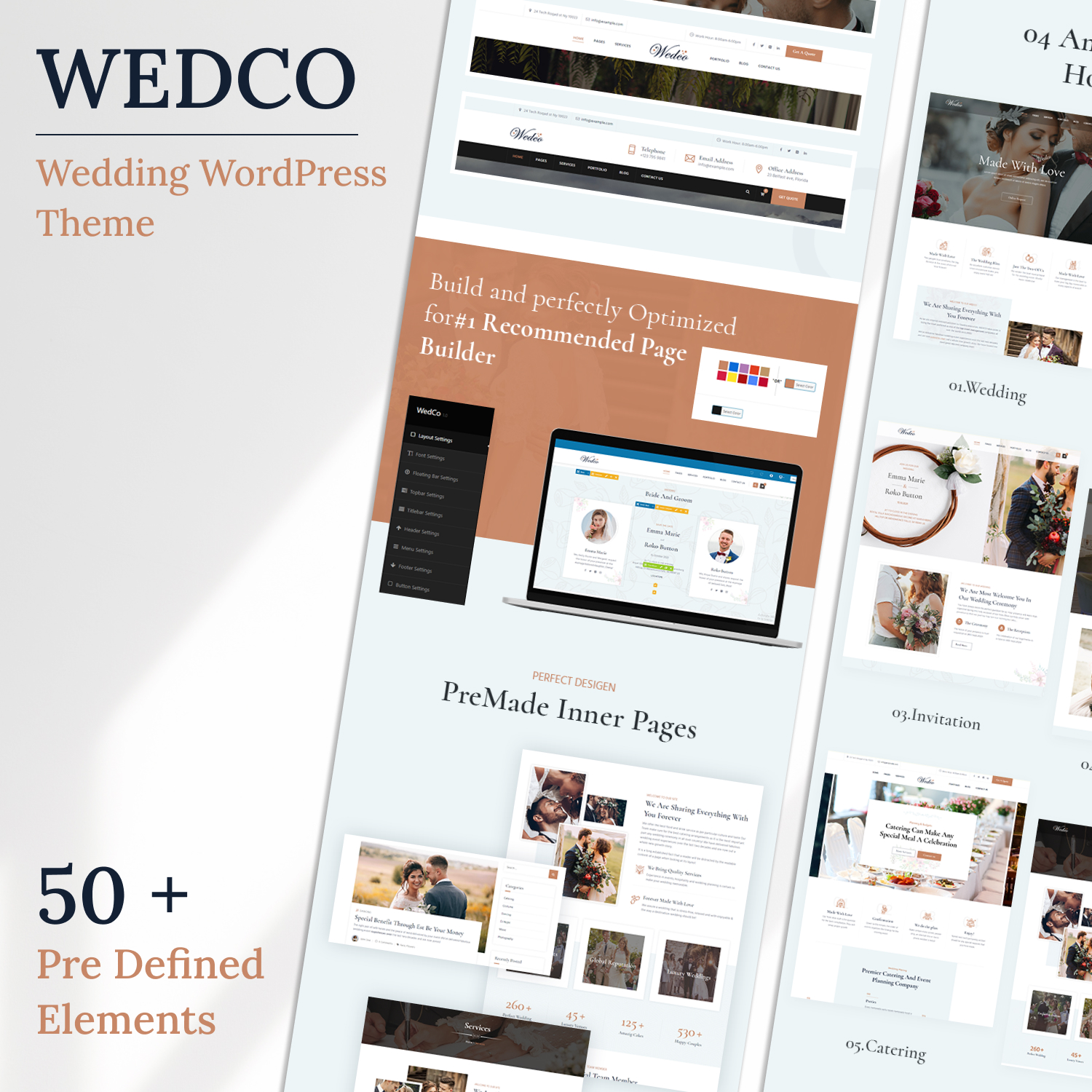 Images preview wedco wedding wordpress theme.