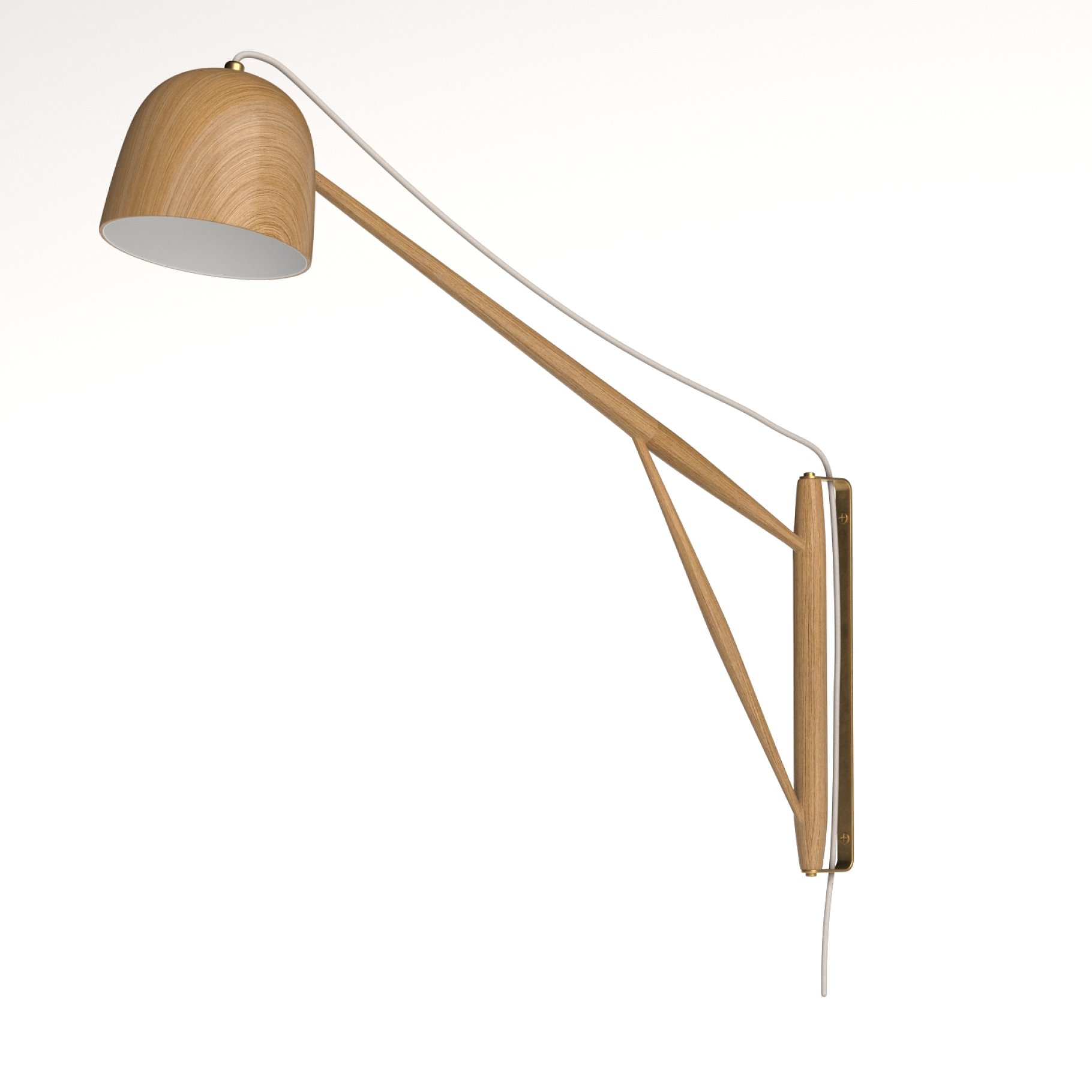 white oak crane wall swing lamp 03 958