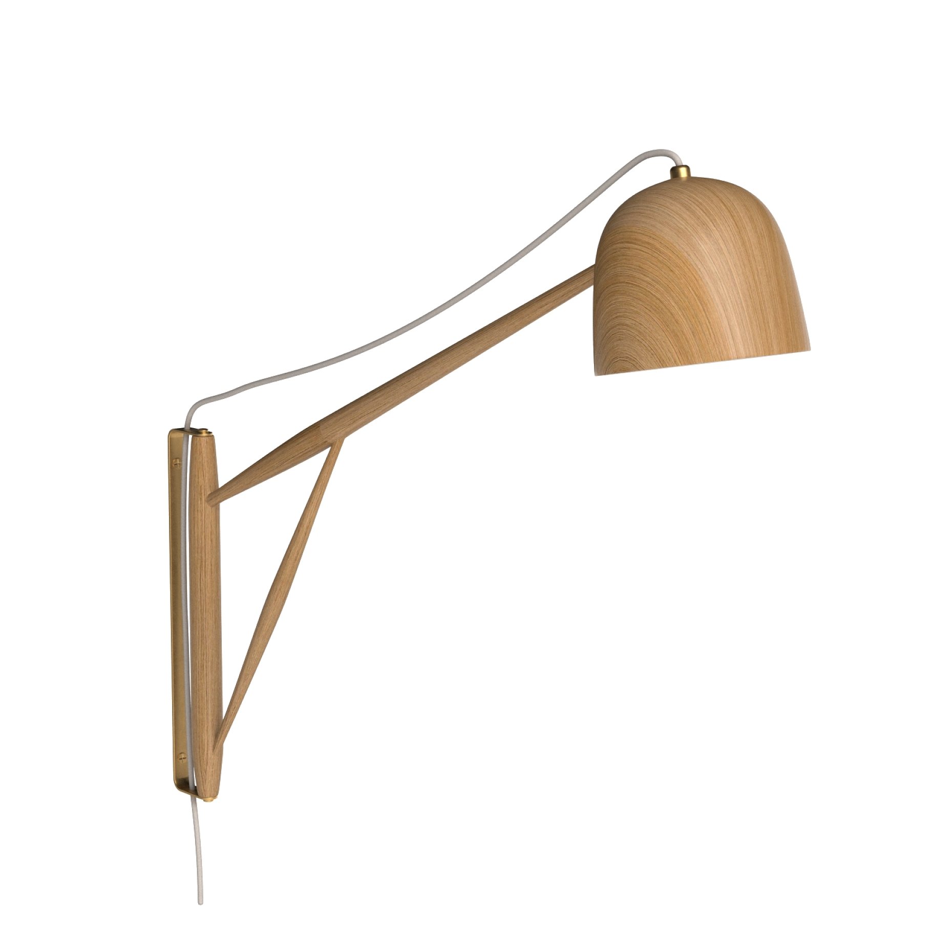 white oak crane wall swing lamp 04 907