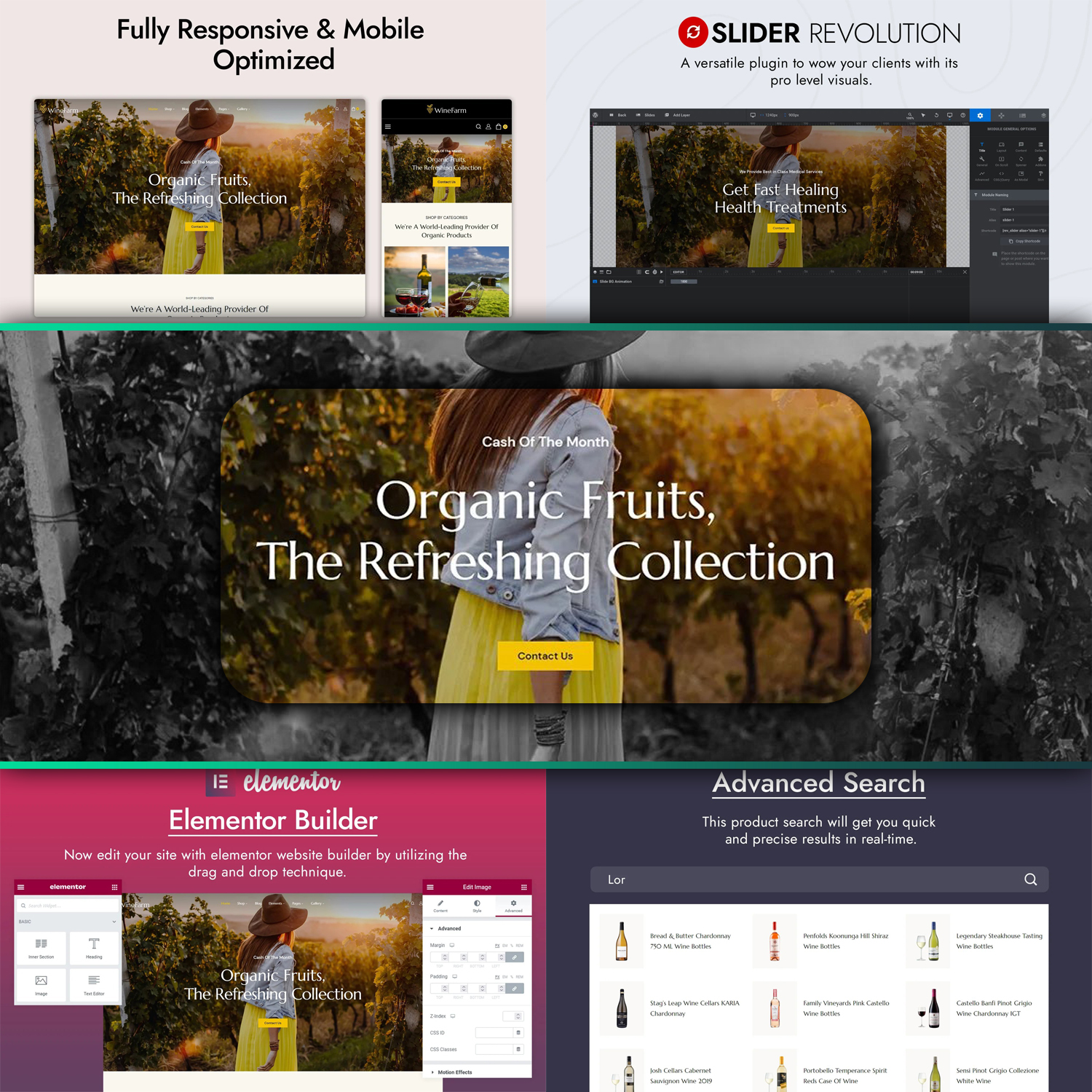 Images preview winefarm wine store woocommerce theme.