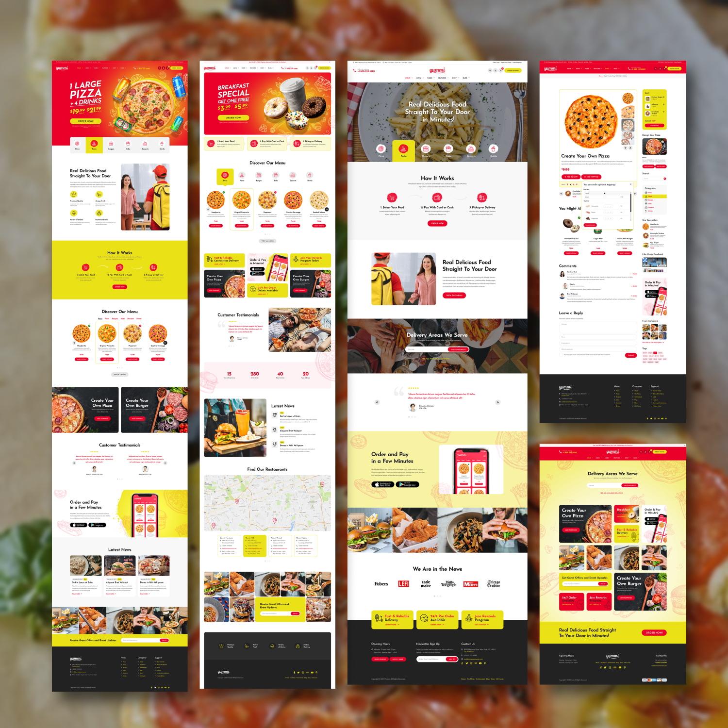 Images with yummi fast food restaurant wordpress theme.