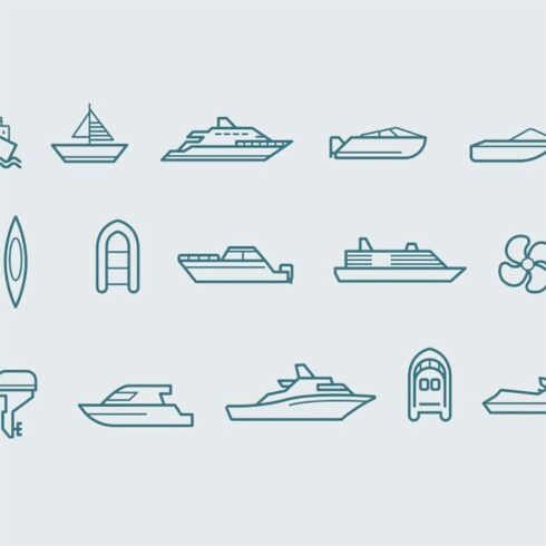 15 boat icons, main picture.