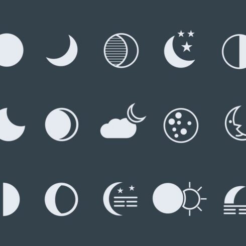 15 moon icons, main picture.