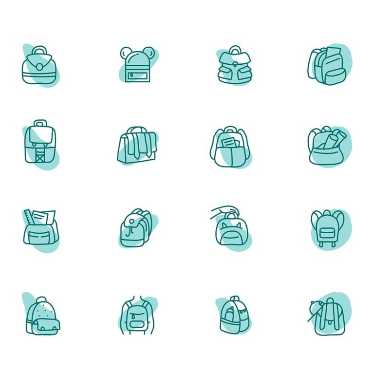 20 Minimal Backpack Icons Set – MasterBundles