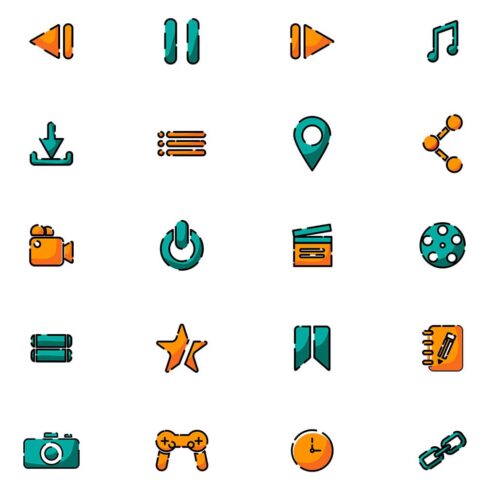 20 mobile set icons, main picture.