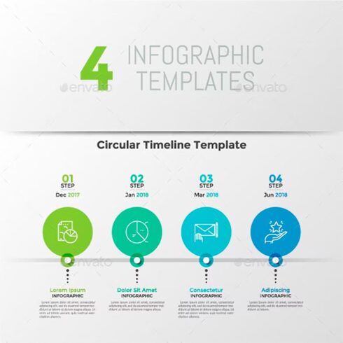 4 process infographic templates, main picture.