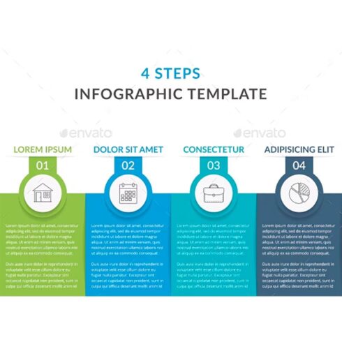4 steps infographics, main picture.
