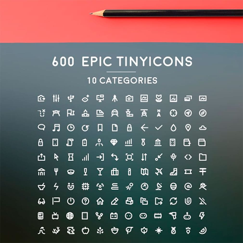 600 epic tiny icons, main picture.