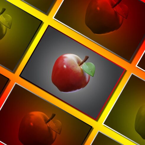 3d stylized apple fruit, main picture 1500x1500.