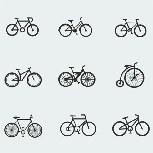 9 bicycle icons, main picture.