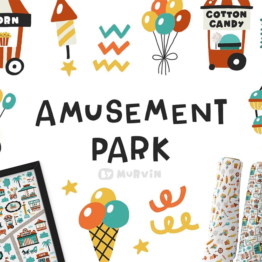 amusement park clipart map