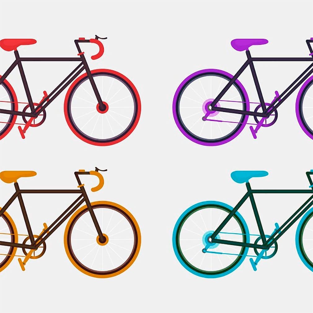 Bicycle set vector, main picture.
