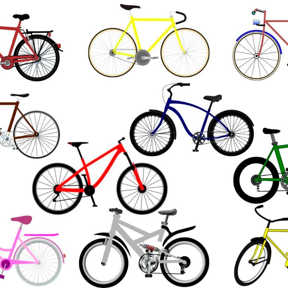 Bicycle vector illustration bundle, main picture.