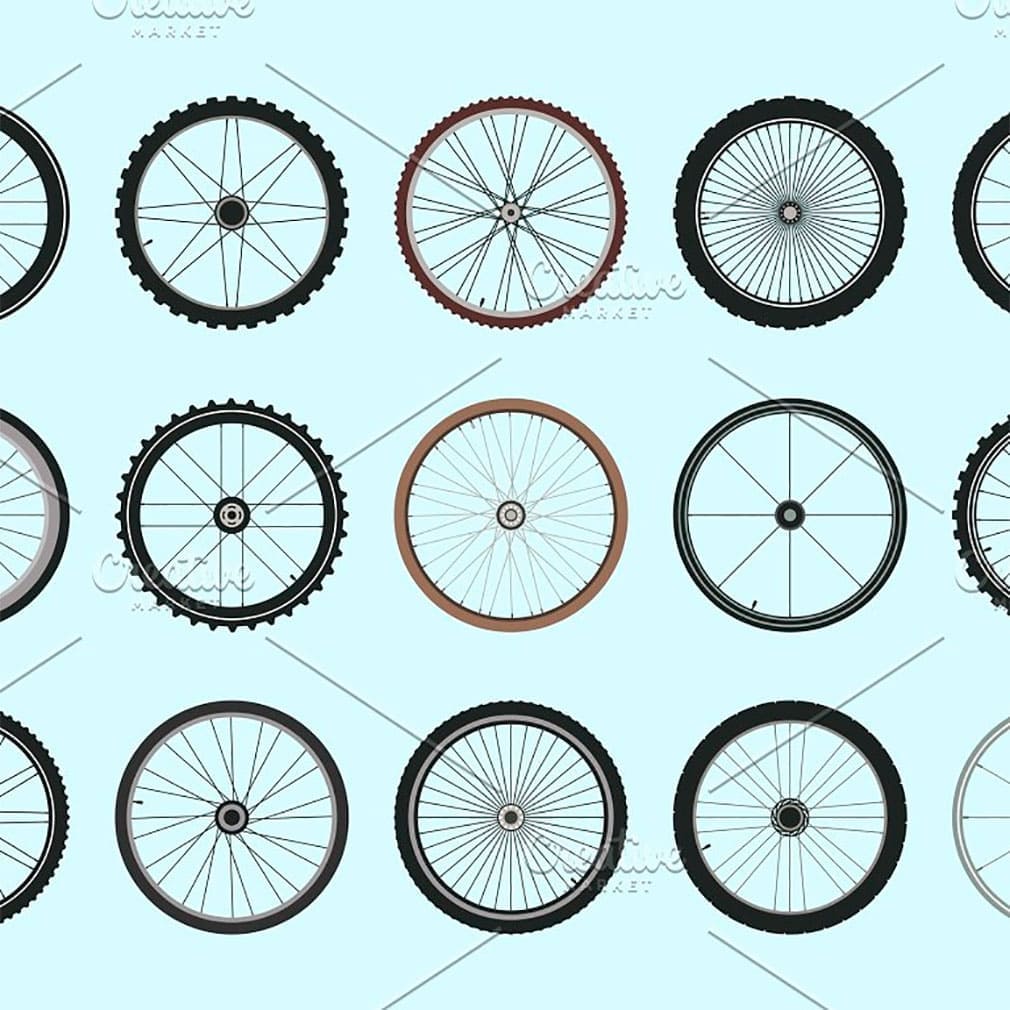 Bicycle wheels with spokes geometric, main picture.