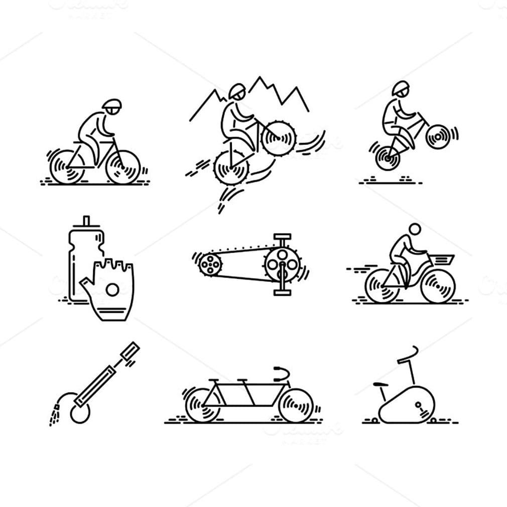 Bicycle. bike types icon vector, main picture.
