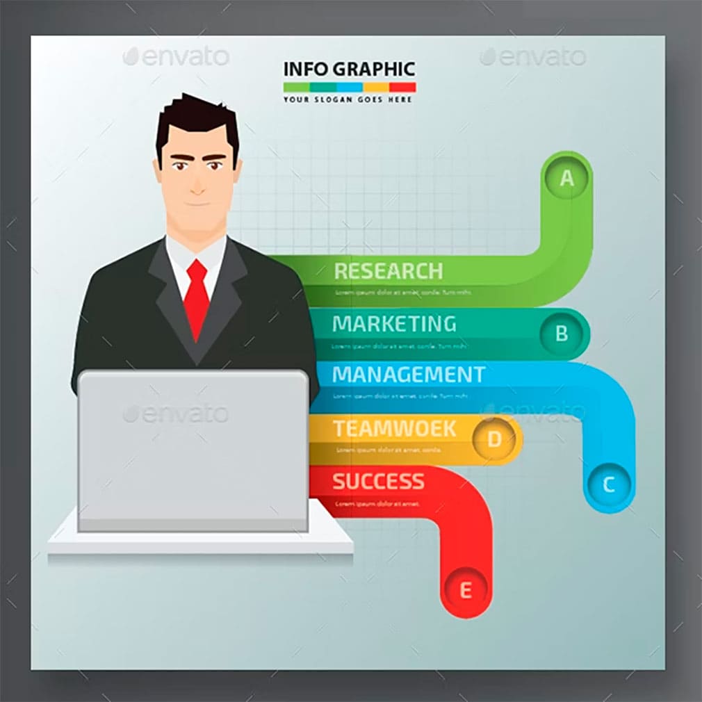 Businessman infographics design, main picture.