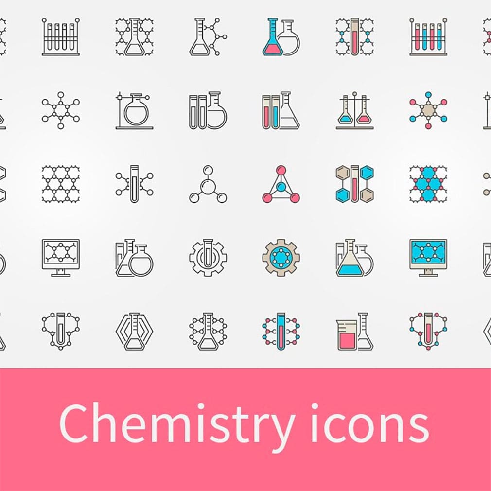 Chemistry icons, main picture.