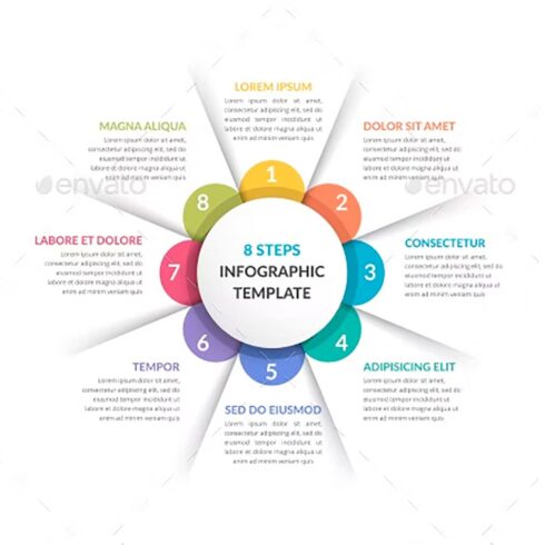 Circle infographics eight elements, main picture.