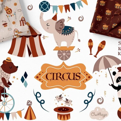 Circus animals collection, main picture.