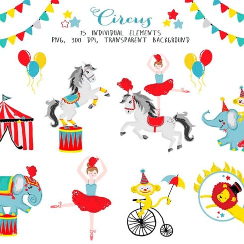 Circus carnival clip art, main picture.