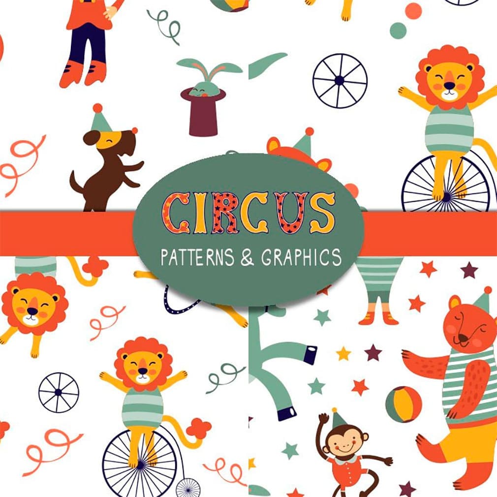 Circus graphics and patterns, main picture.