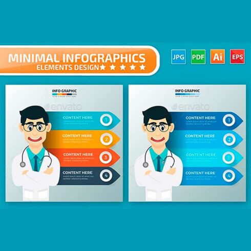 Doctor infographic design, main picture.