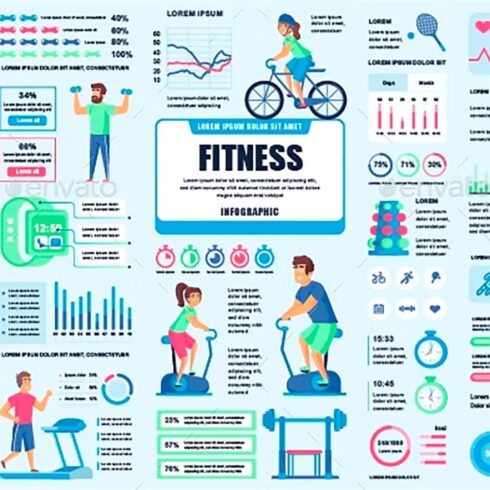 Fitness infographics, main picture.