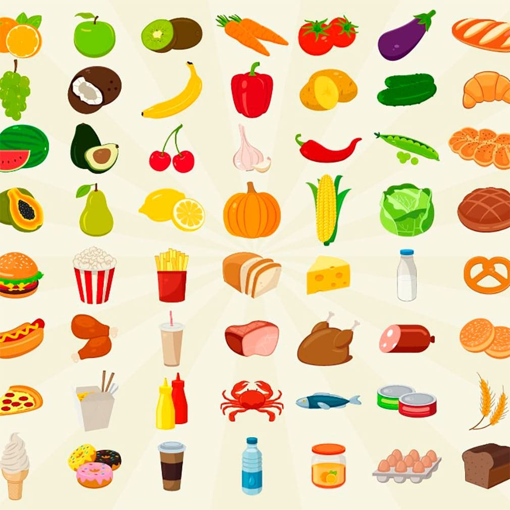 Food icons, main picture.