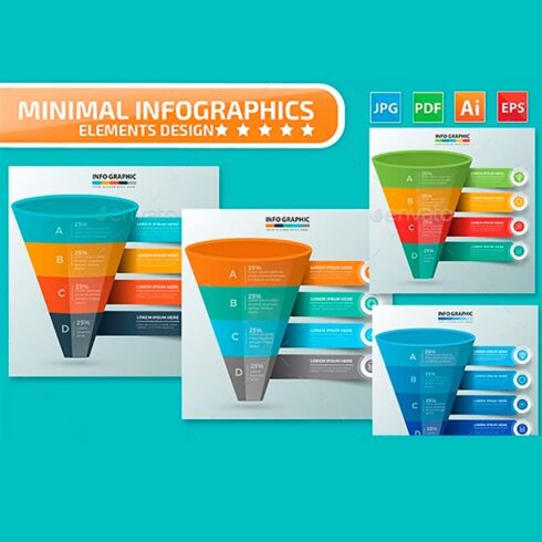 Funnel infographics design, main picture.