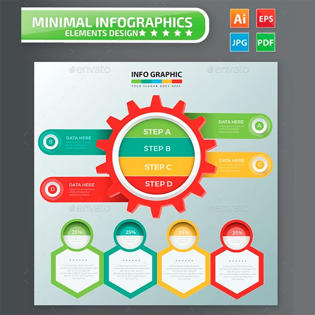 Gear infographic design 314, main picture.