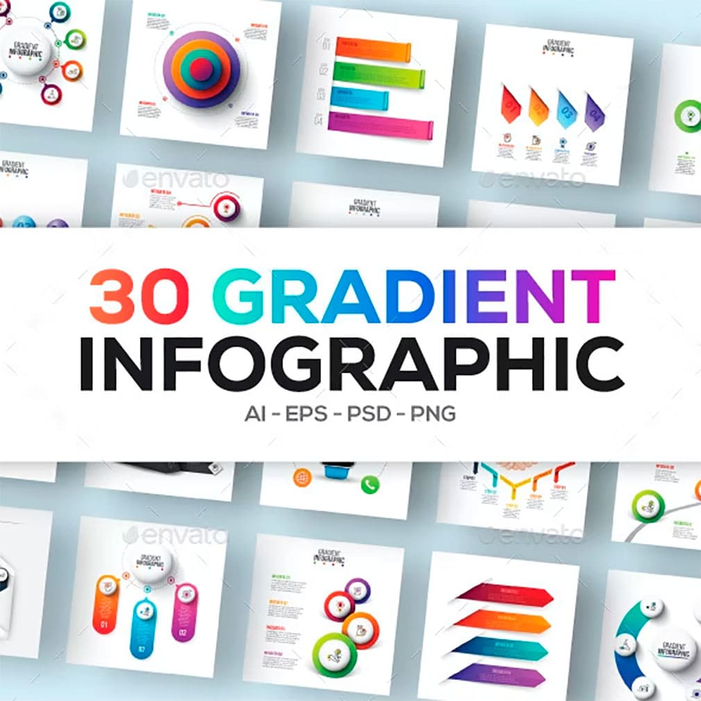Gradient infographic pack 791, main picture.