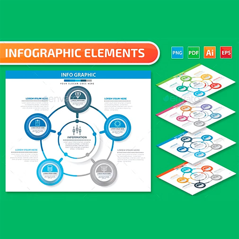 Infographics on green design, main picture.