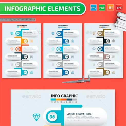 Infographics design on orange background, main picture.