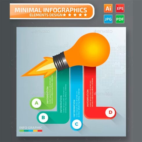Light bulb infographics design, main picture.