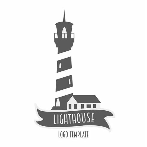 Lighthouse logo or label design, main picture.