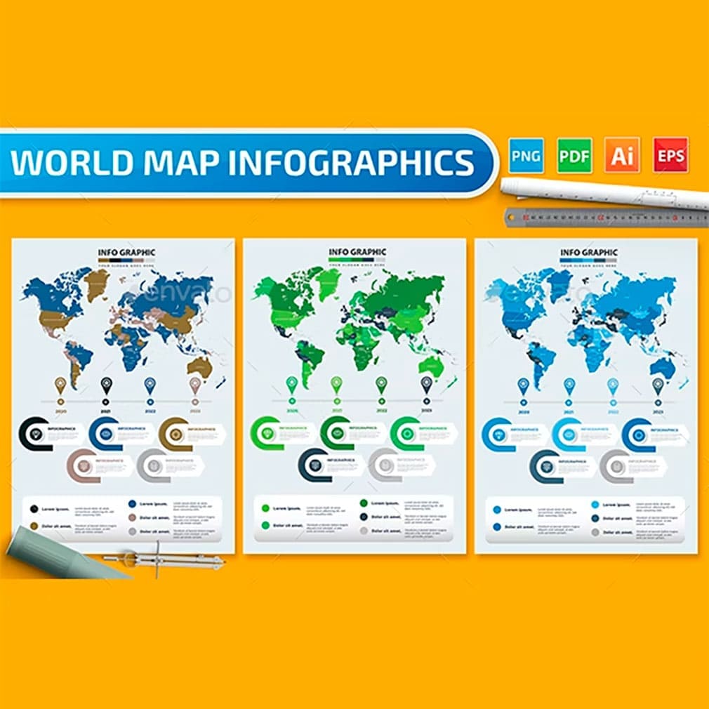 Map infographics design, main picture.