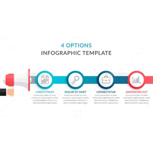 Megaphone with 4 options, main picture.