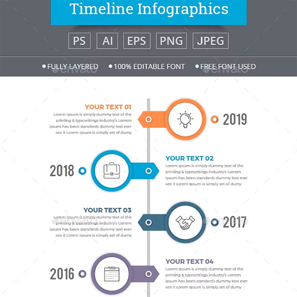 Modern Timeline Infographics – MasterBundles