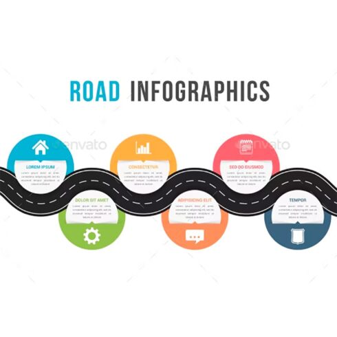 Road infographics, main picture.