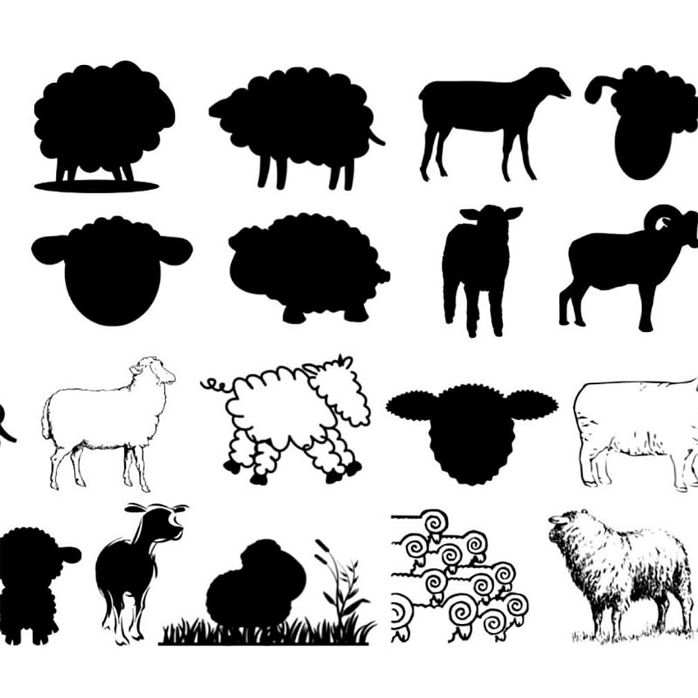Sheep silhouette bundle, main picture.