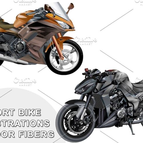 Sports motobike vector illustrations, main picture.