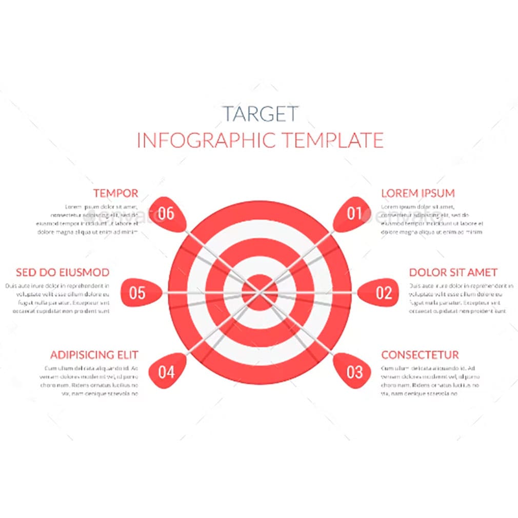 Target infographic template, main picture.